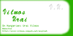 vilmos urai business card